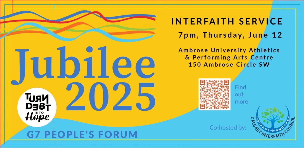 Jubilee 2025: Interfaith Service. Details as below with logos.